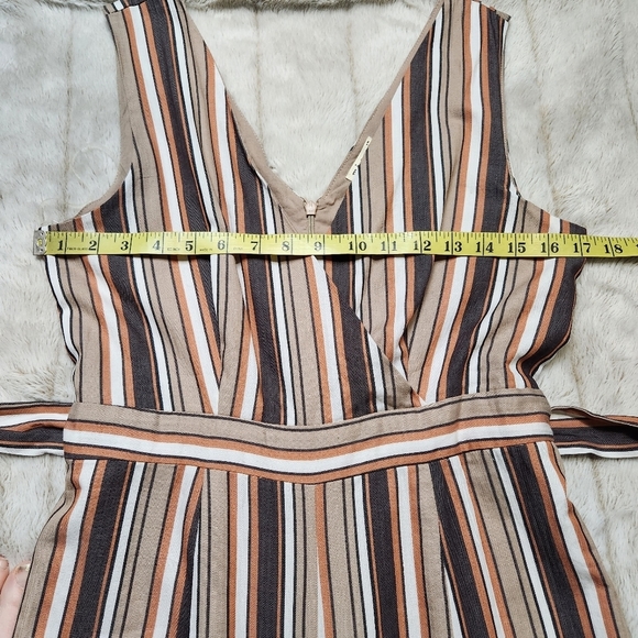 Size M Jumper Cropped Wide leg V neckline Striped brown colors MIAMI  NWT - Picture 10 of 14